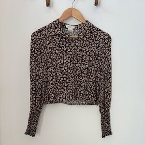 Floral Black and Pink Women's Top